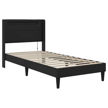 Struttura letto con materasso Nero 90 x 190 cm Similpelle | homemem39