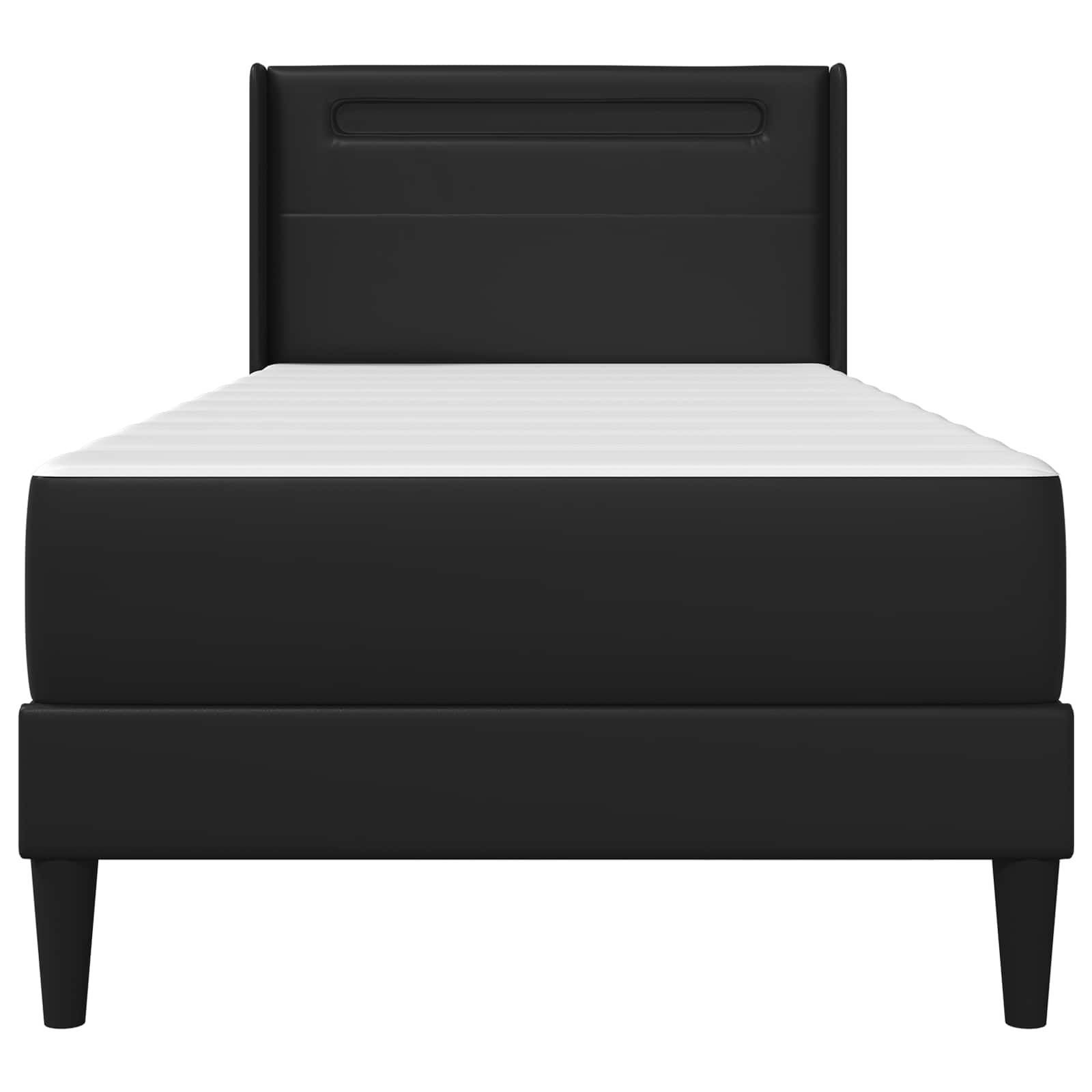 Struttura letto con materasso Nero 90 x 190 cm Similpelle | homemem39