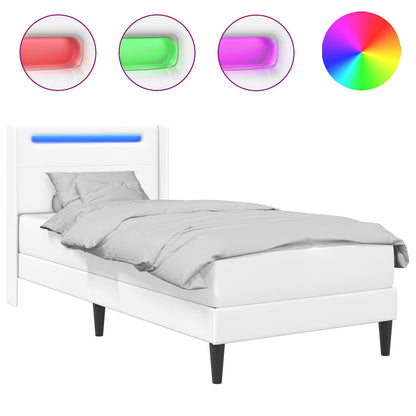 Struttura letto con materasso Bianco 90 x 190 cm Similpelle | homemem39