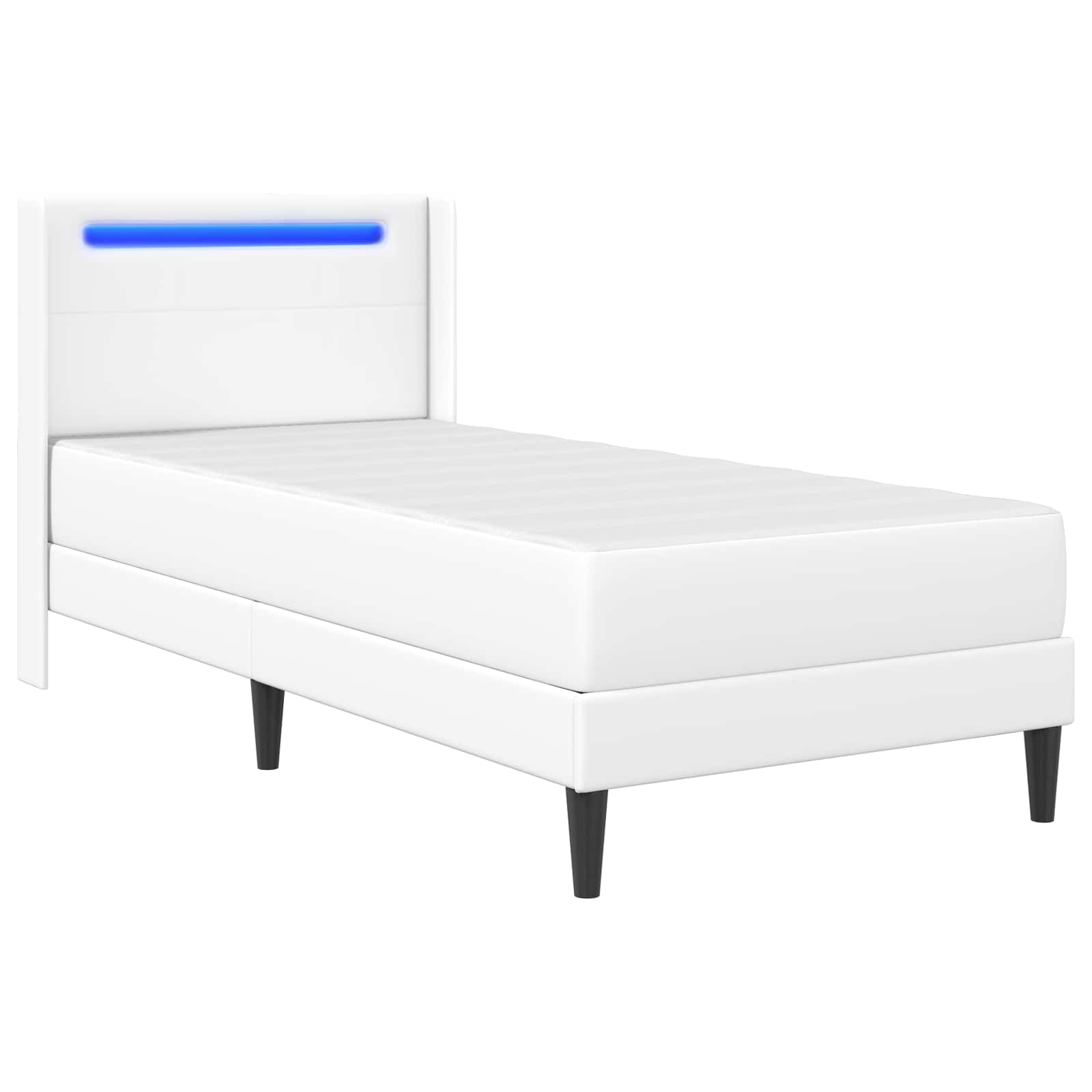 Struttura letto con materasso Bianco 90 x 190 cm Similpelle | homemem39