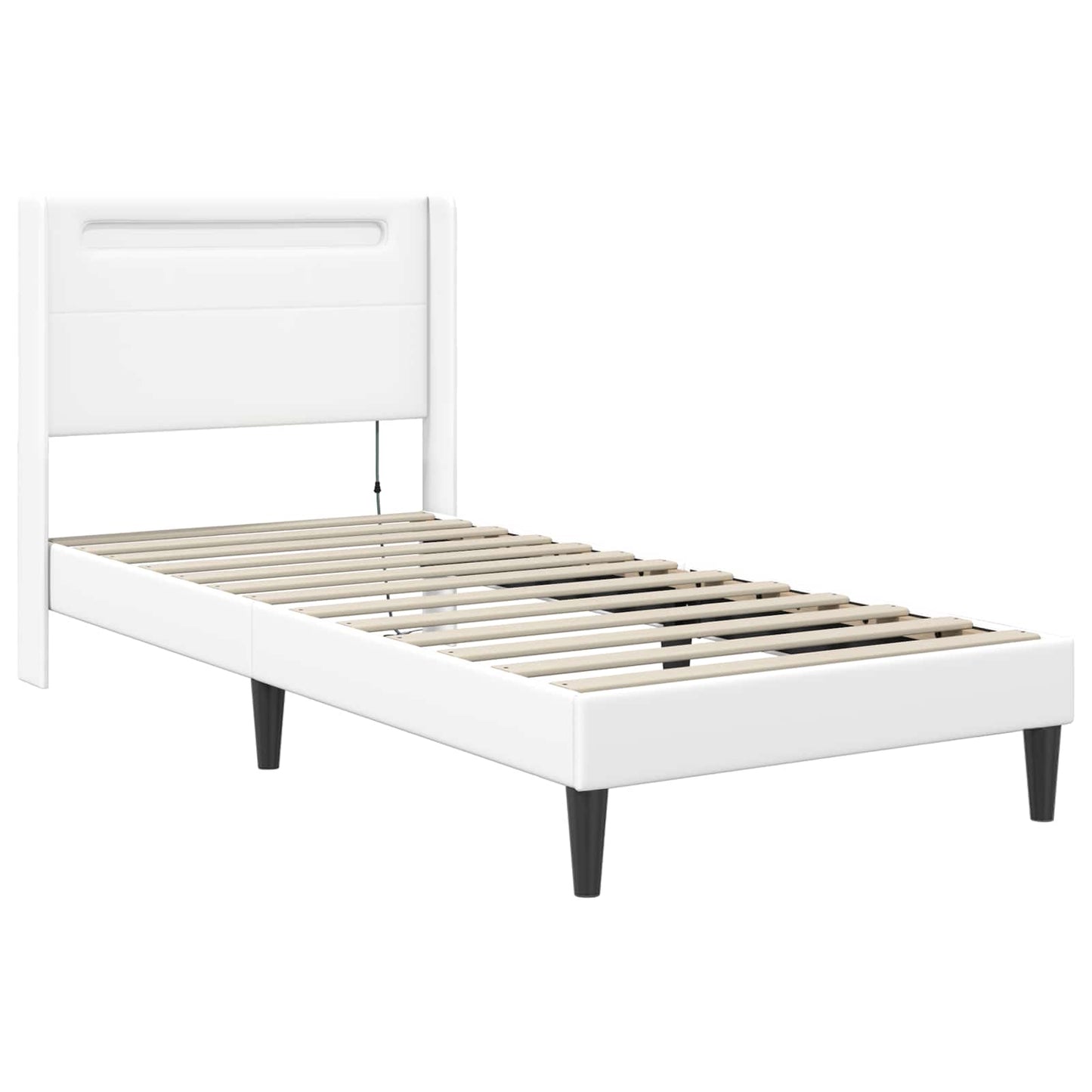 Struttura letto con materasso Bianco 90 x 190 cm Similpelle | homemem39