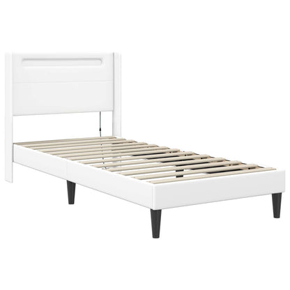 Struttura letto con materasso Bianco 90 x 190 cm Similpelle | homemem39