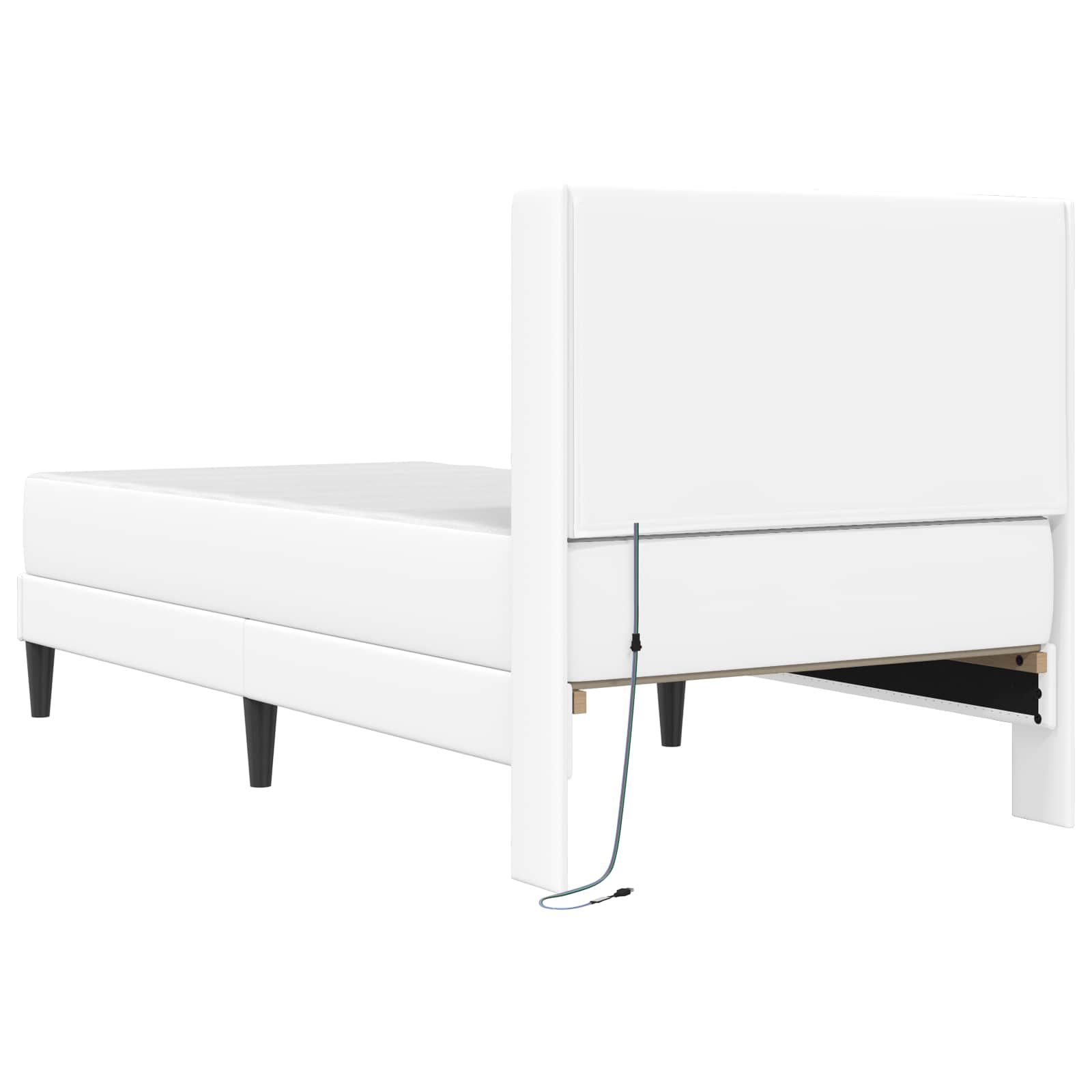 Struttura letto con materasso Bianco 90 x 190 cm Similpelle | homemem39