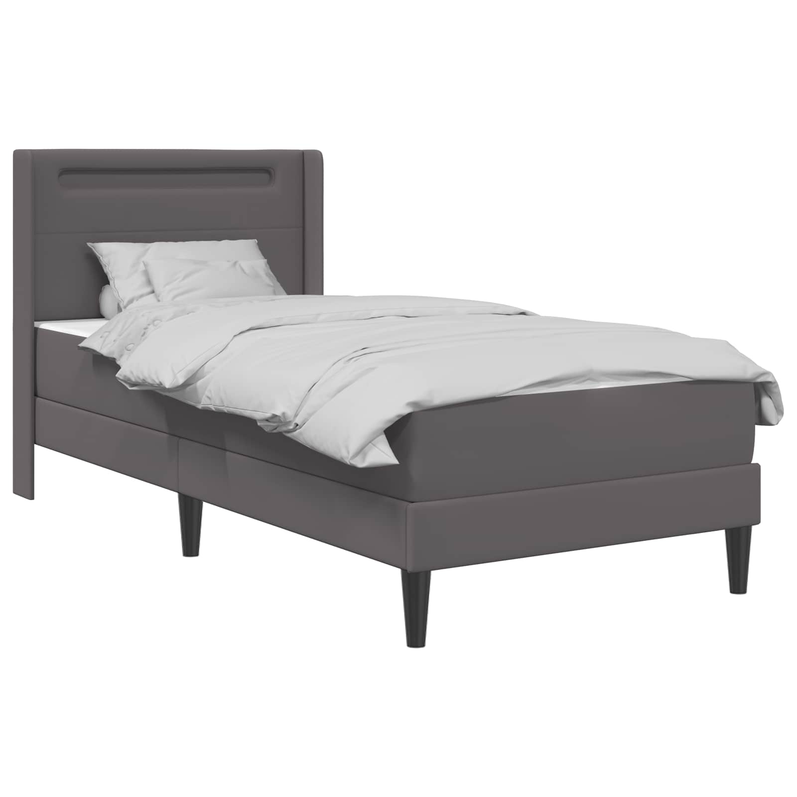 Struttura letto con materasso Grigio 90 x 200 cm Similpelle | homemem39