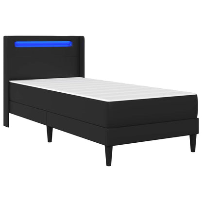 Struttura letto con materasso Nero 90 x 200 cm Similpelle | homemem39
