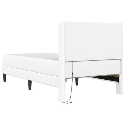 Struttura letto con materasso Bianco 90 x 200 cm Similpelle | homemem39