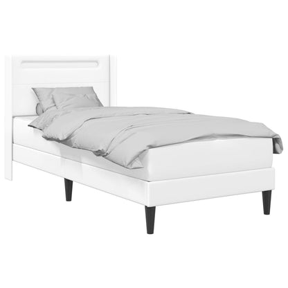 Struttura letto con materasso Bianco 90 x 200 cm Similpelle | homemem39