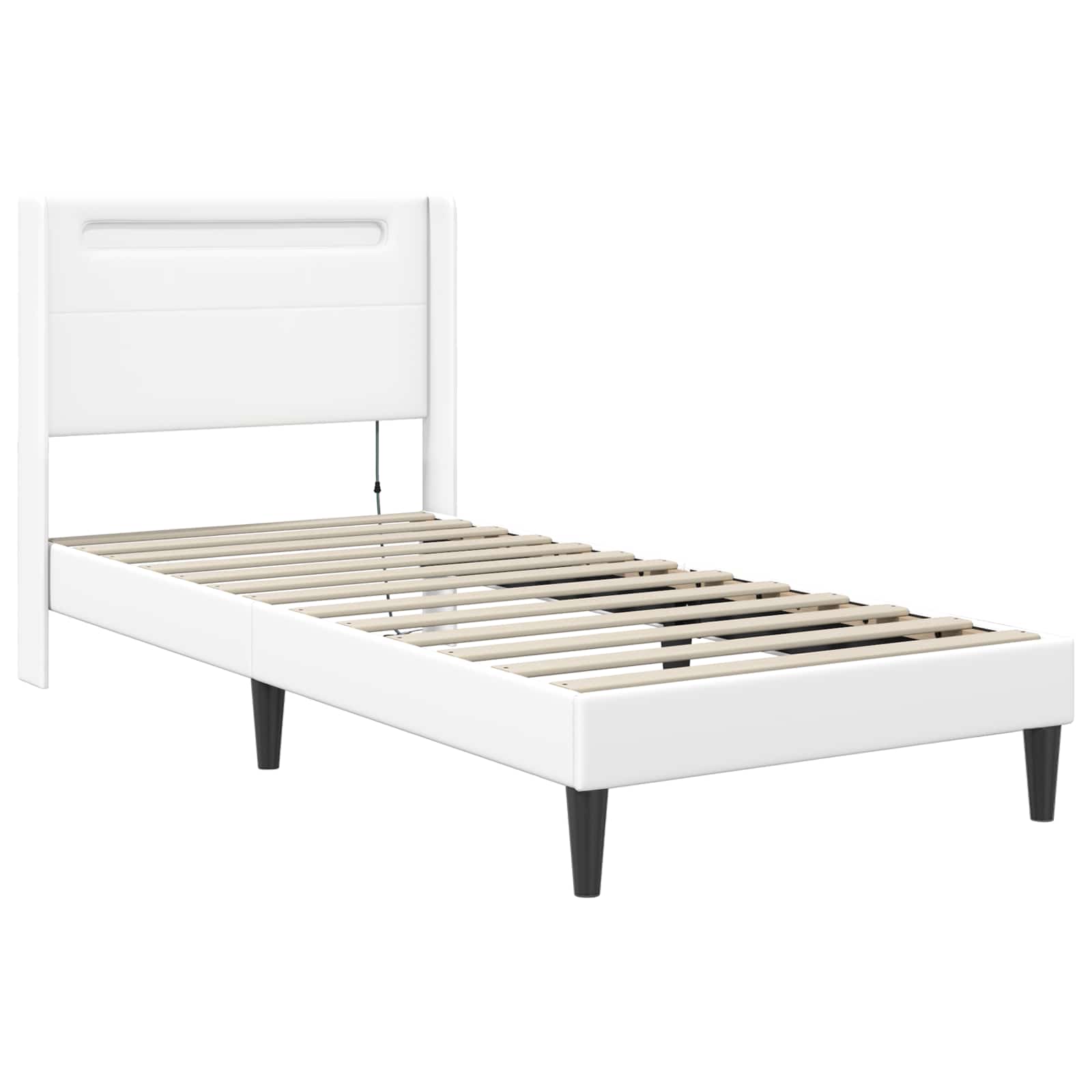 Struttura letto con materasso Bianco 100 x 200 cm Similpelle | homemem39
