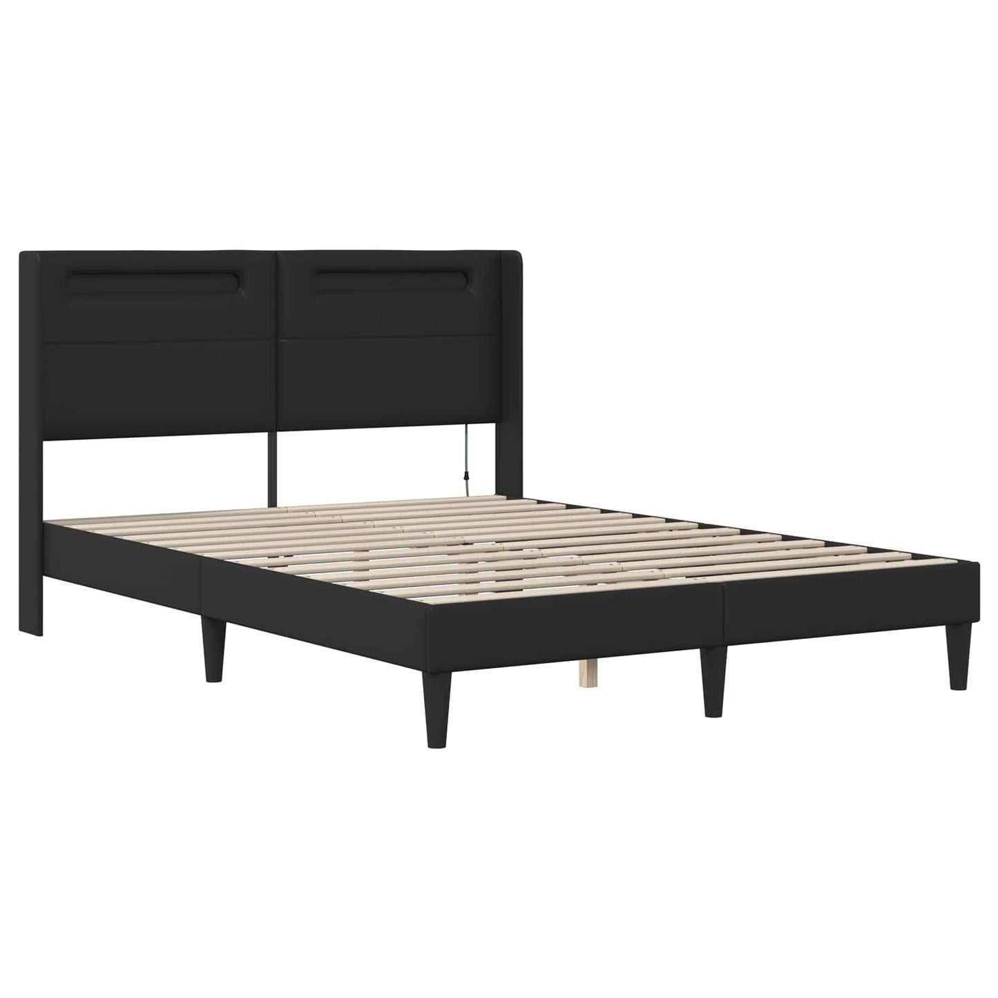 Struttura letto con materasso Nero 120 x 200 cm Similpelle | homemem39
