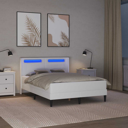 Struttura letto con materasso Bianco 120 x 200 cm Similpelle | homemem39