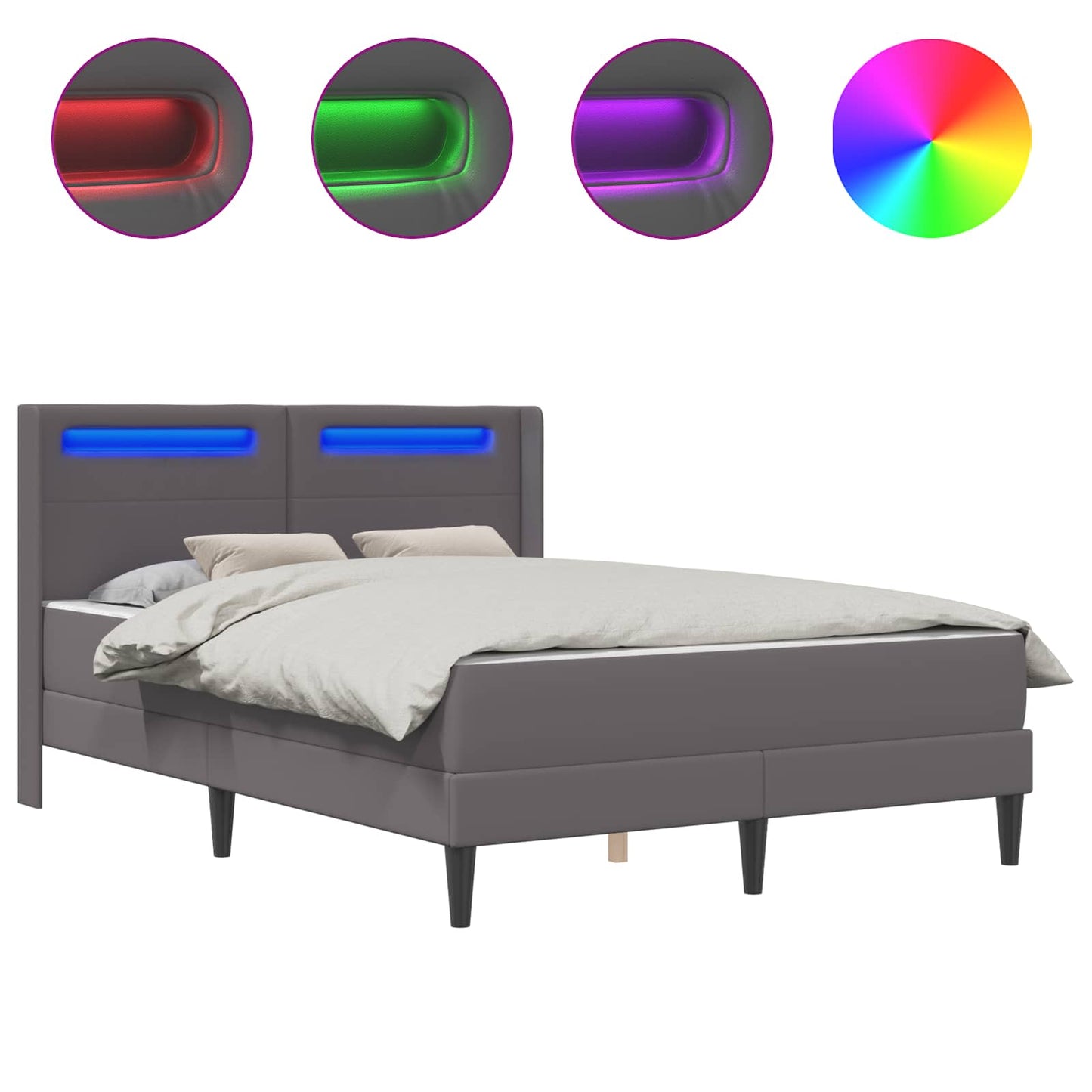Struttura letto con materasso Grigio 140 x 190 cm Similpelle | homemem39