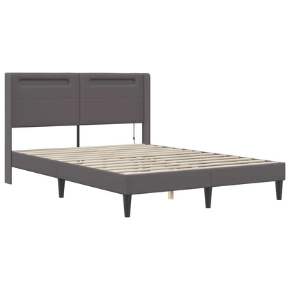 Struttura letto con materasso Grigio 140 x 190 cm Similpelle | homemem39