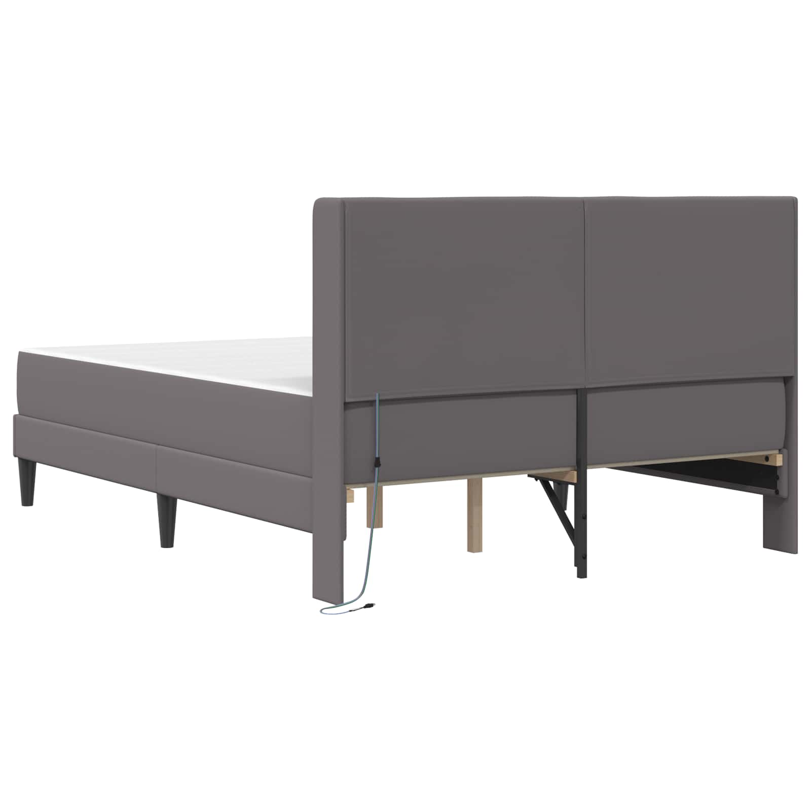 Struttura letto con materasso Grigio 140 x 190 cm Similpelle | homemem39