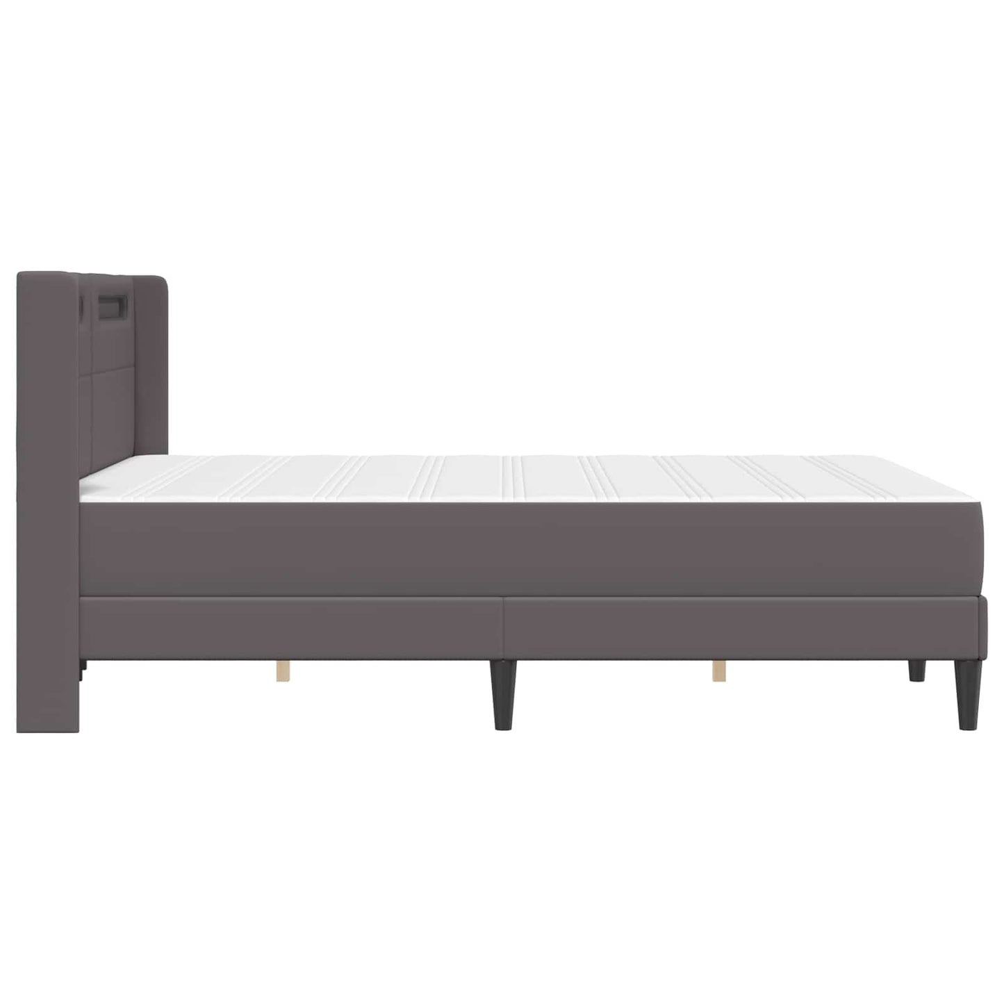 Struttura letto con materasso Grigio 140 x 190 cm Similpelle | homemem39