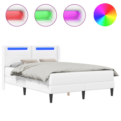 Struttura letto con materasso Bianco 140 x 200 cm Similpelle | homemem39