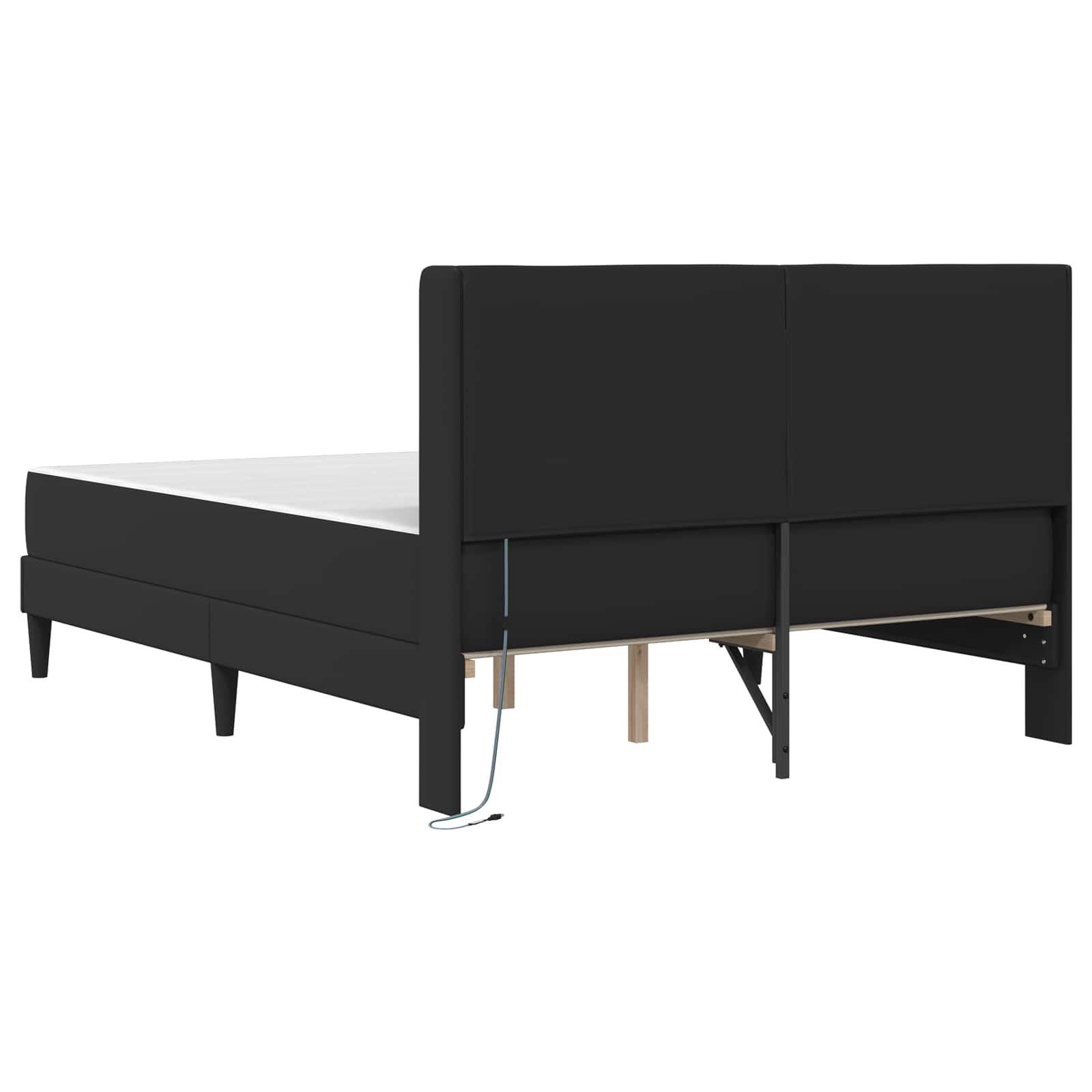 Struttura letto con materasso Nero 160 x 200 cm Similpelle | homemem39