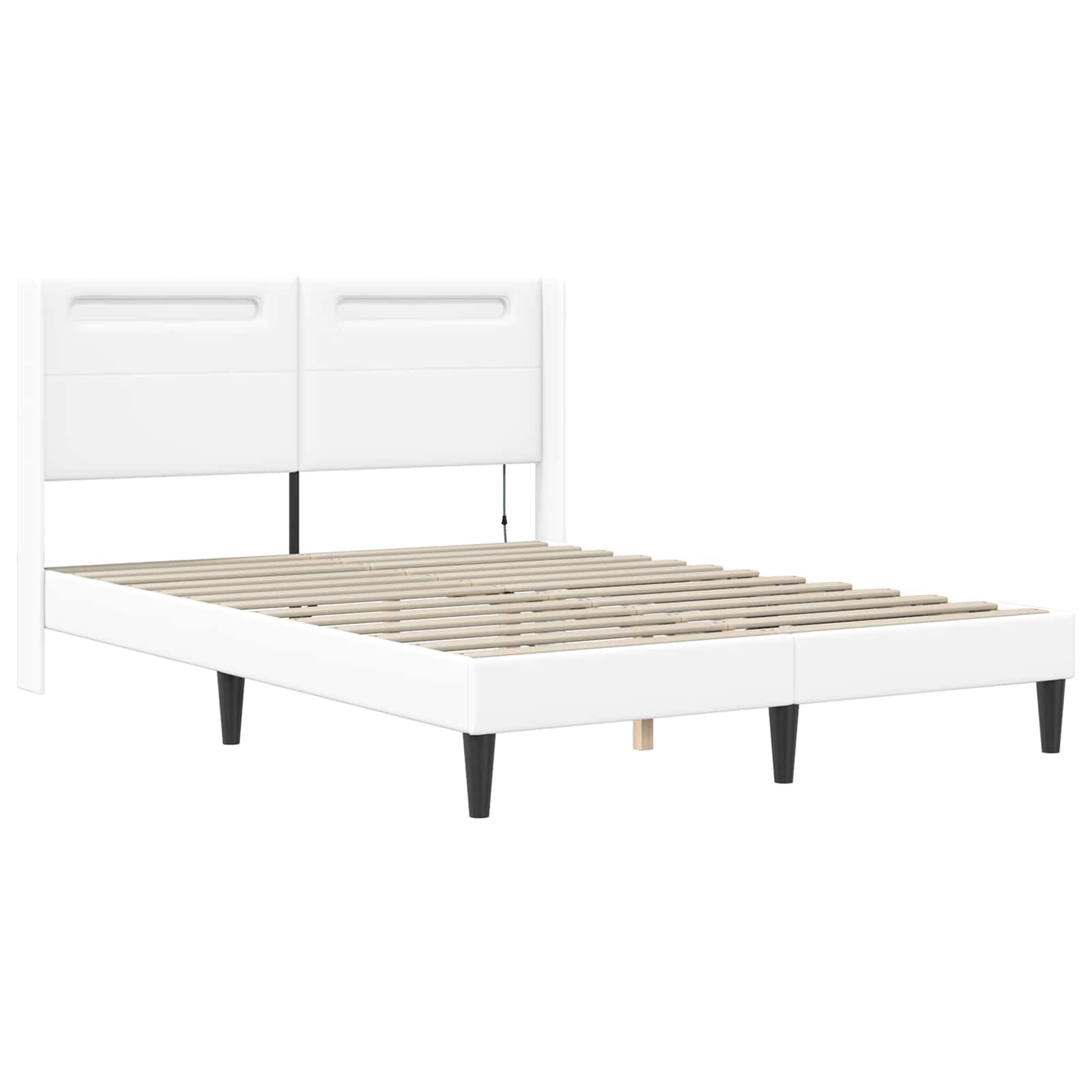 Struttura letto con materasso Bianco 160 x 200 cm Similpelle | homemem39