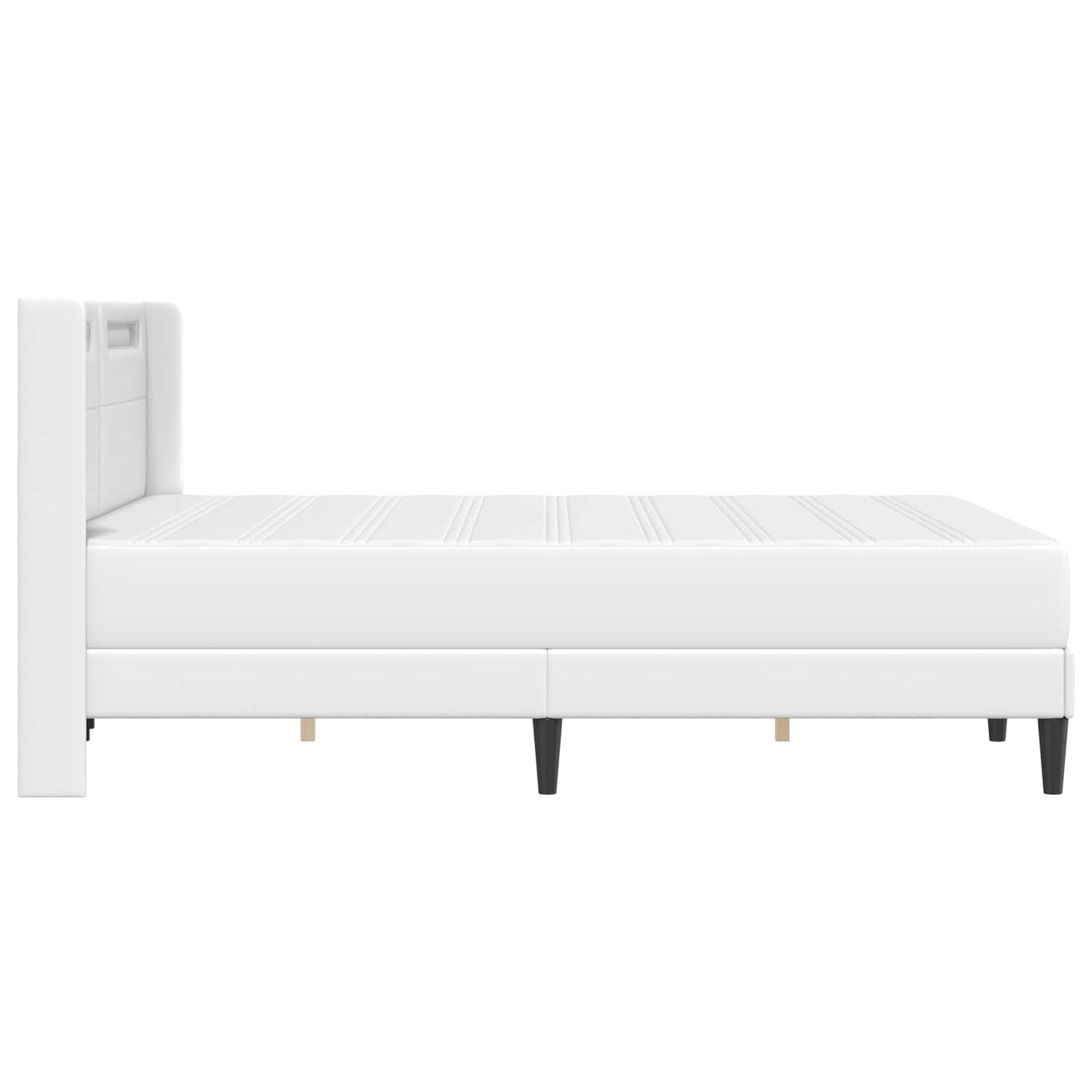 Struttura letto con materasso Bianco 160 x 200 cm Similpelle | homemem39