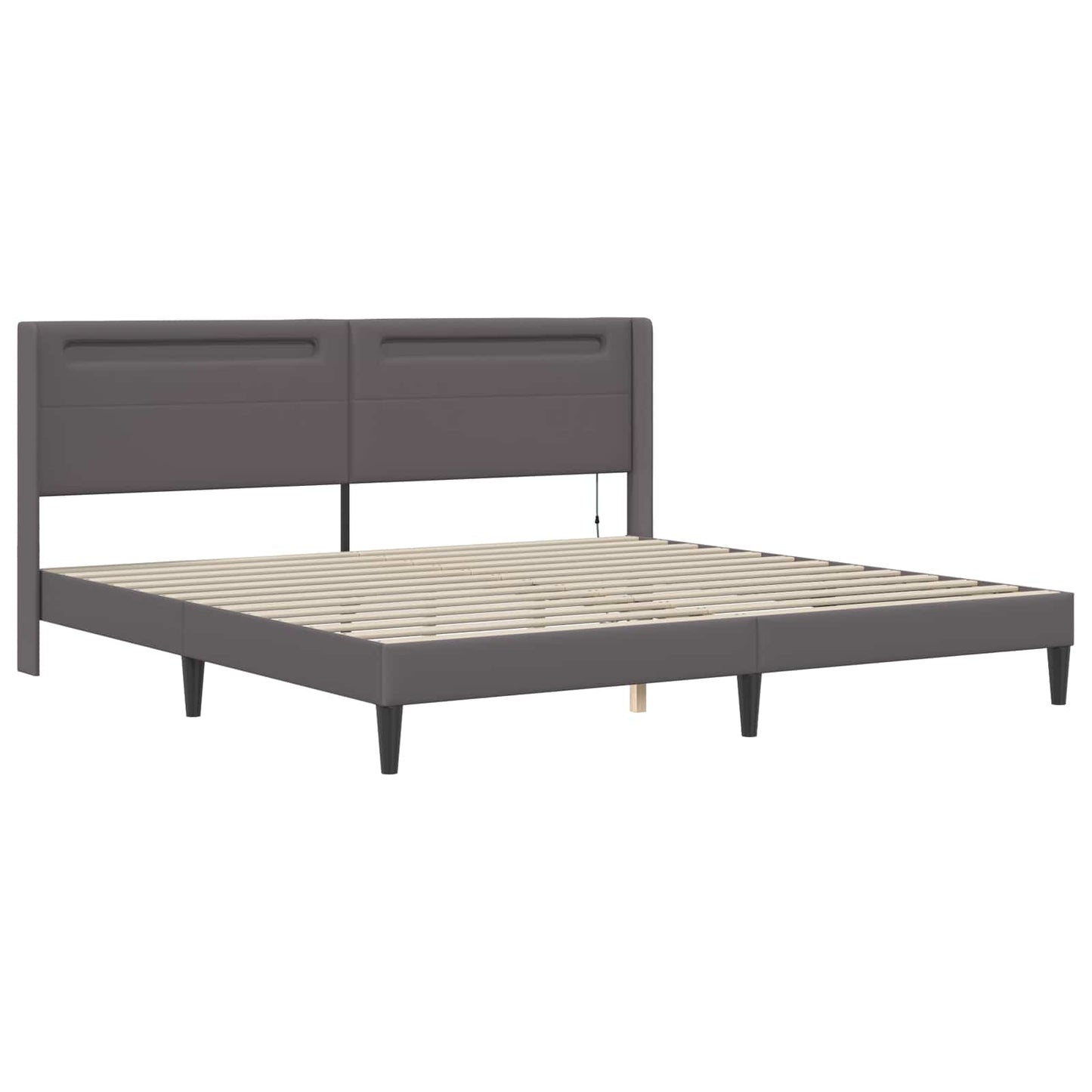 Struttura letto con materasso Grigio 180 x 200 cm Similpelle | homemem39