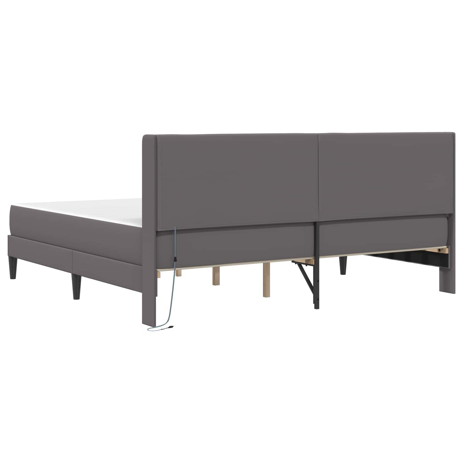 Struttura letto con materasso Grigio 180 x 200 cm Similpelle | homemem39