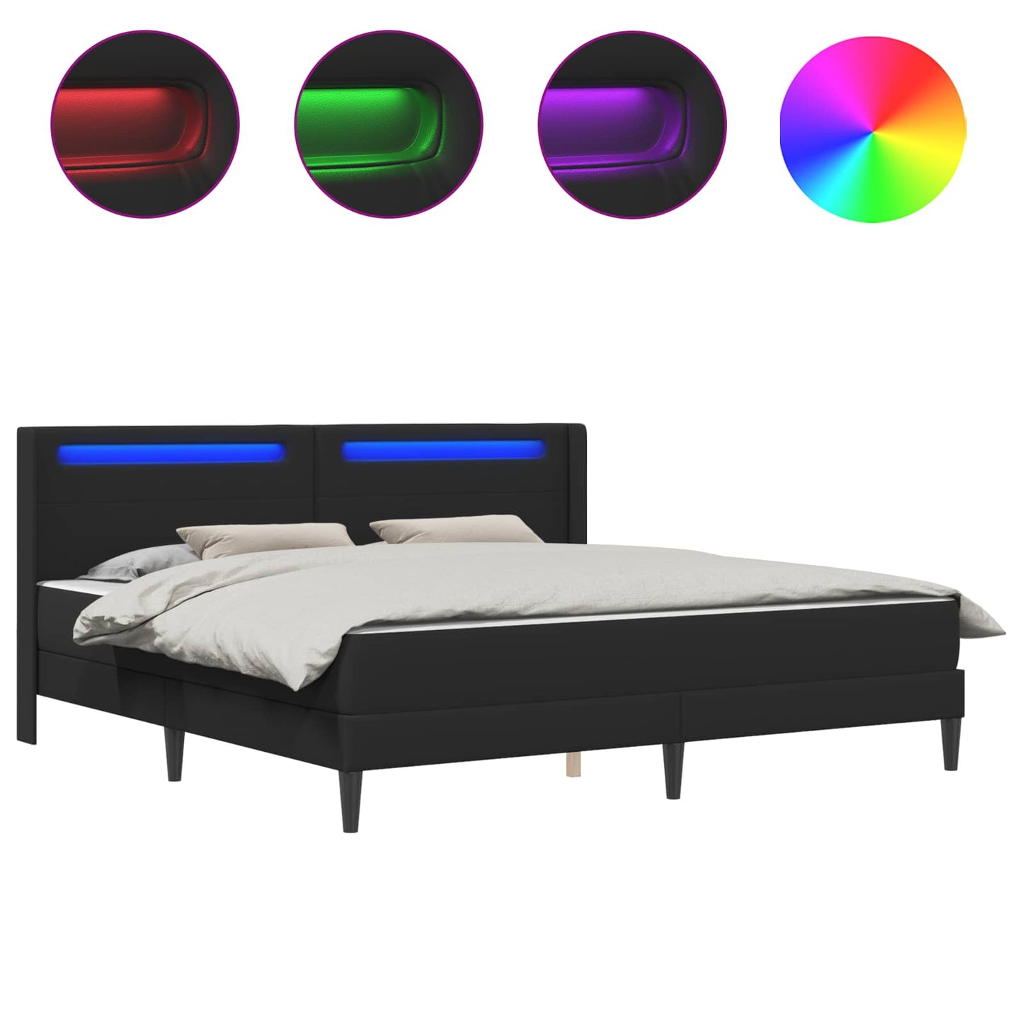 Struttura letto con materasso Nero 180 x 200 cm Similpelle | homemem39