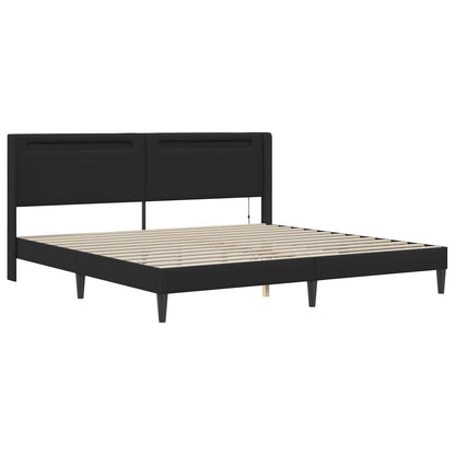 Struttura letto con materasso Nero 180 x 200 cm Similpelle | homemem39