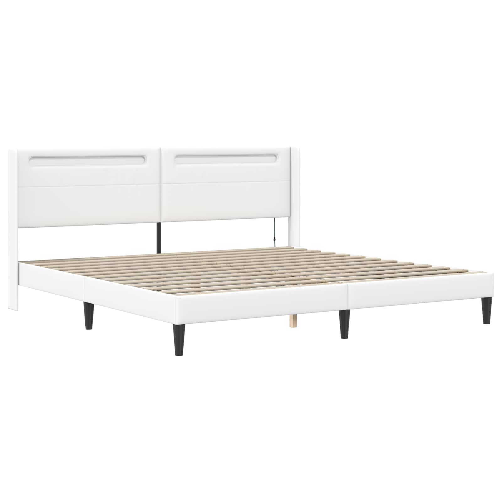 Struttura letto con materasso Bianco 180 x 200 cm Similpelle | homemem39