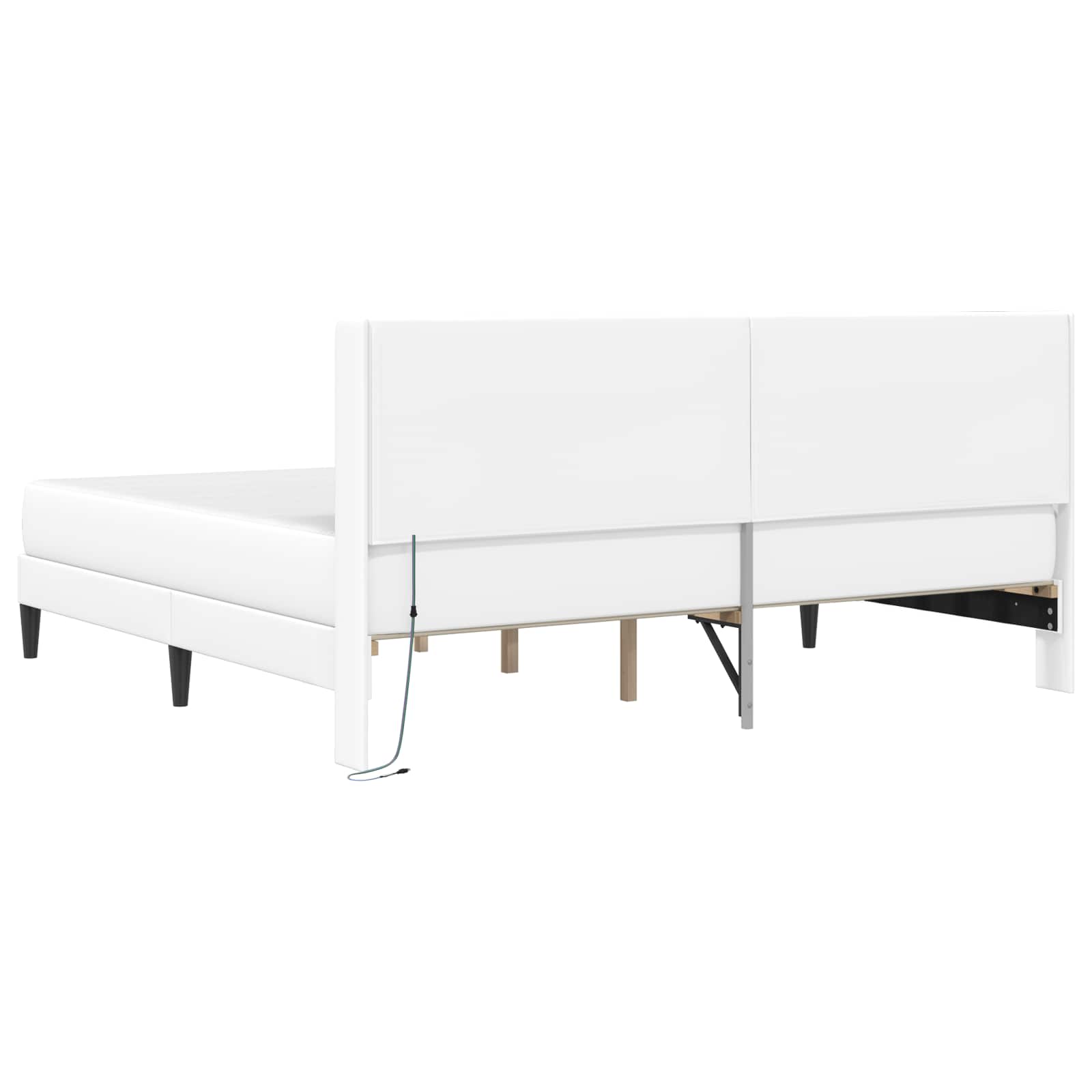 Struttura letto con materasso Bianco 180 x 200 cm Similpelle | homemem39