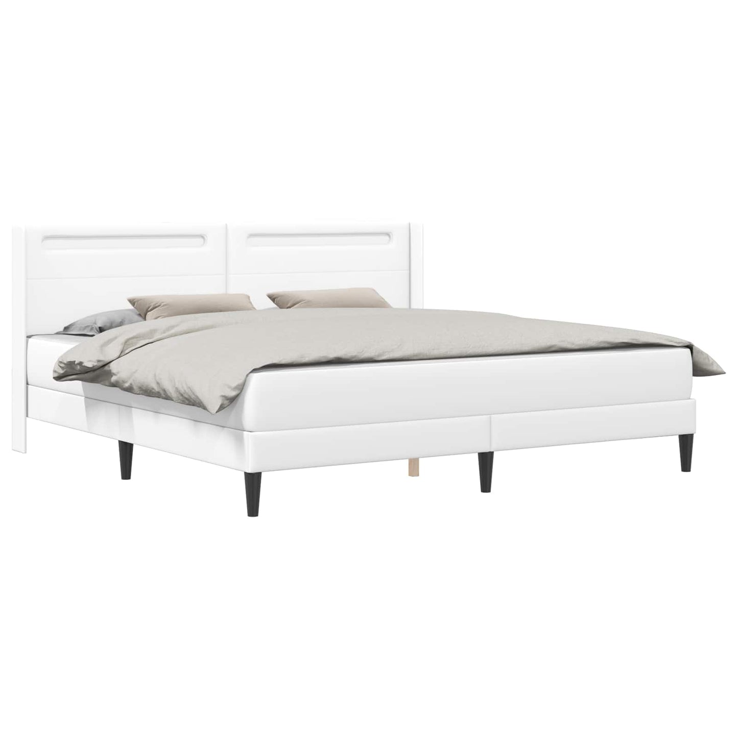 Struttura letto con materasso Bianco 180 x 200 cm Similpelle | homemem39