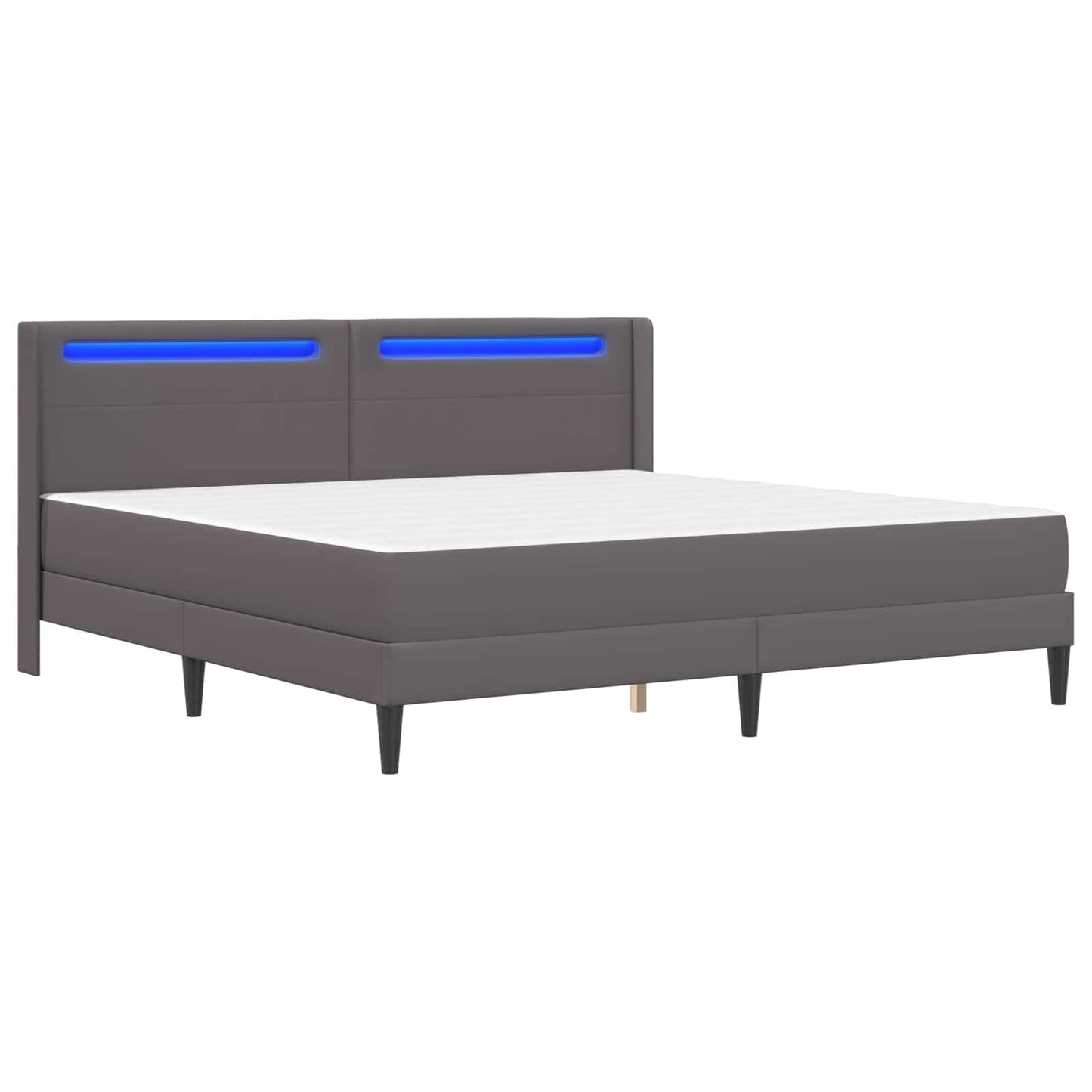 Struttura letto con materasso Grigio 200 x 200 cm Similpelle | homemem39