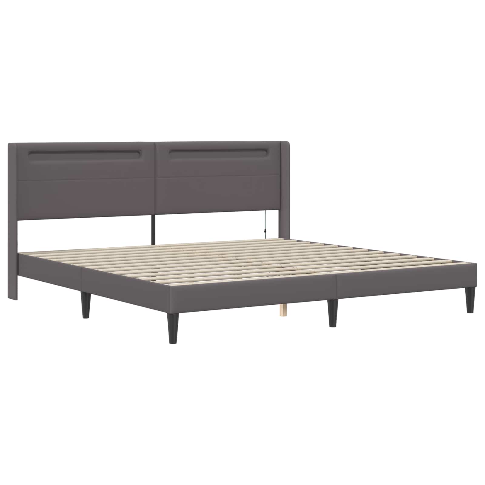 Struttura letto con materasso Grigio 200 x 200 cm Similpelle | homemem39