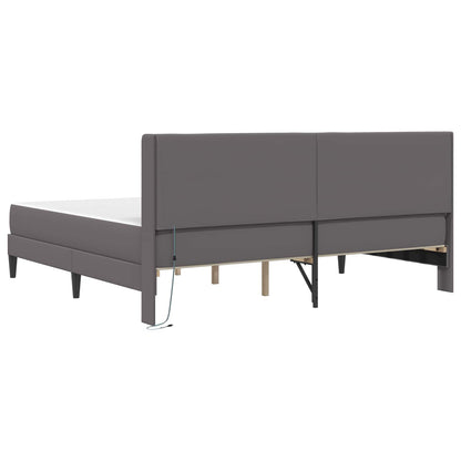 Struttura letto con materasso Grigio 200 x 200 cm Similpelle | homemem39