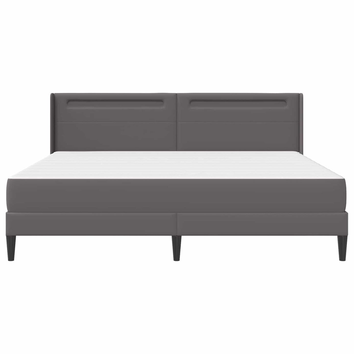 Struttura letto con materasso Grigio 200 x 200 cm Similpelle | homemem39