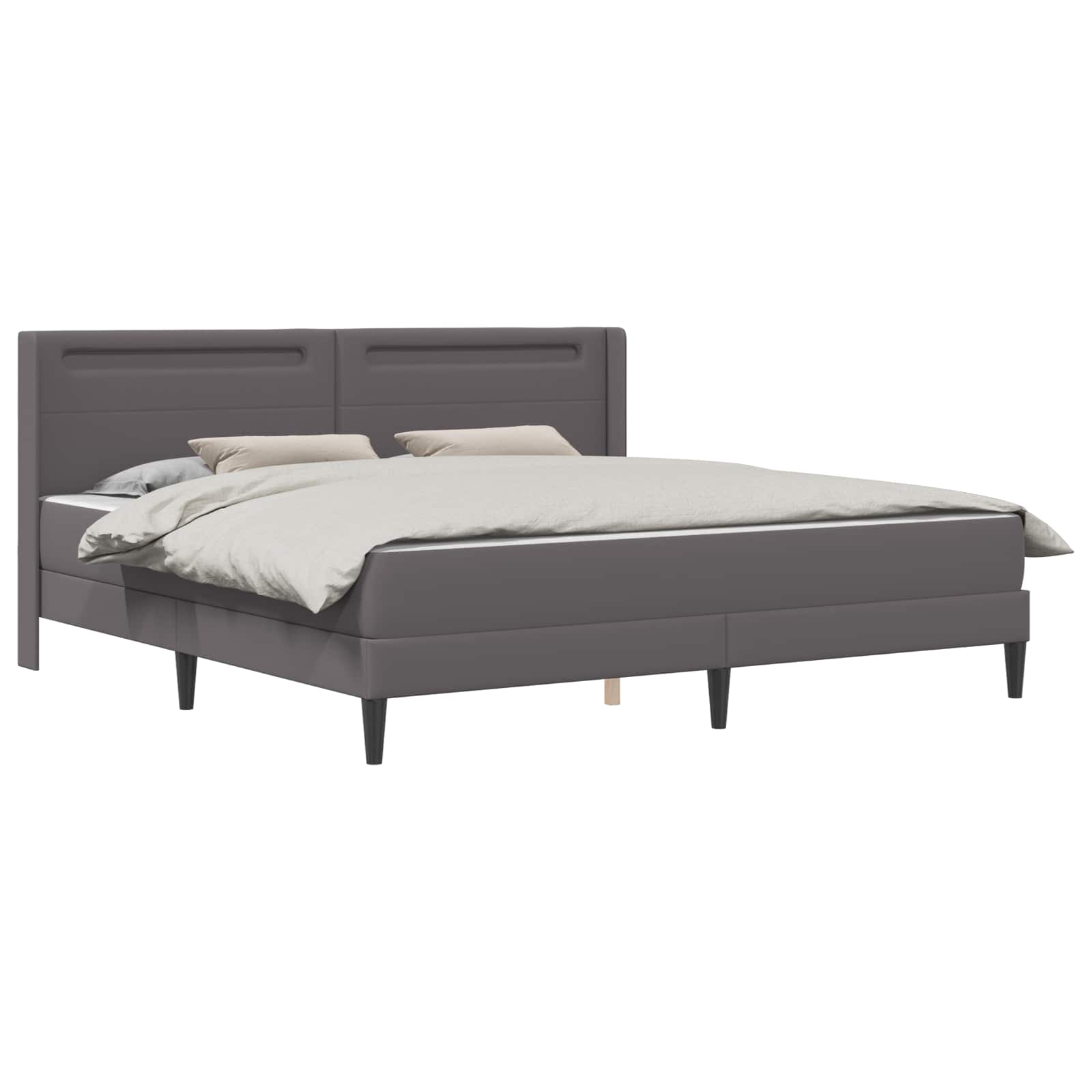 Struttura letto con materasso Grigio 200 x 200 cm Similpelle | homemem39