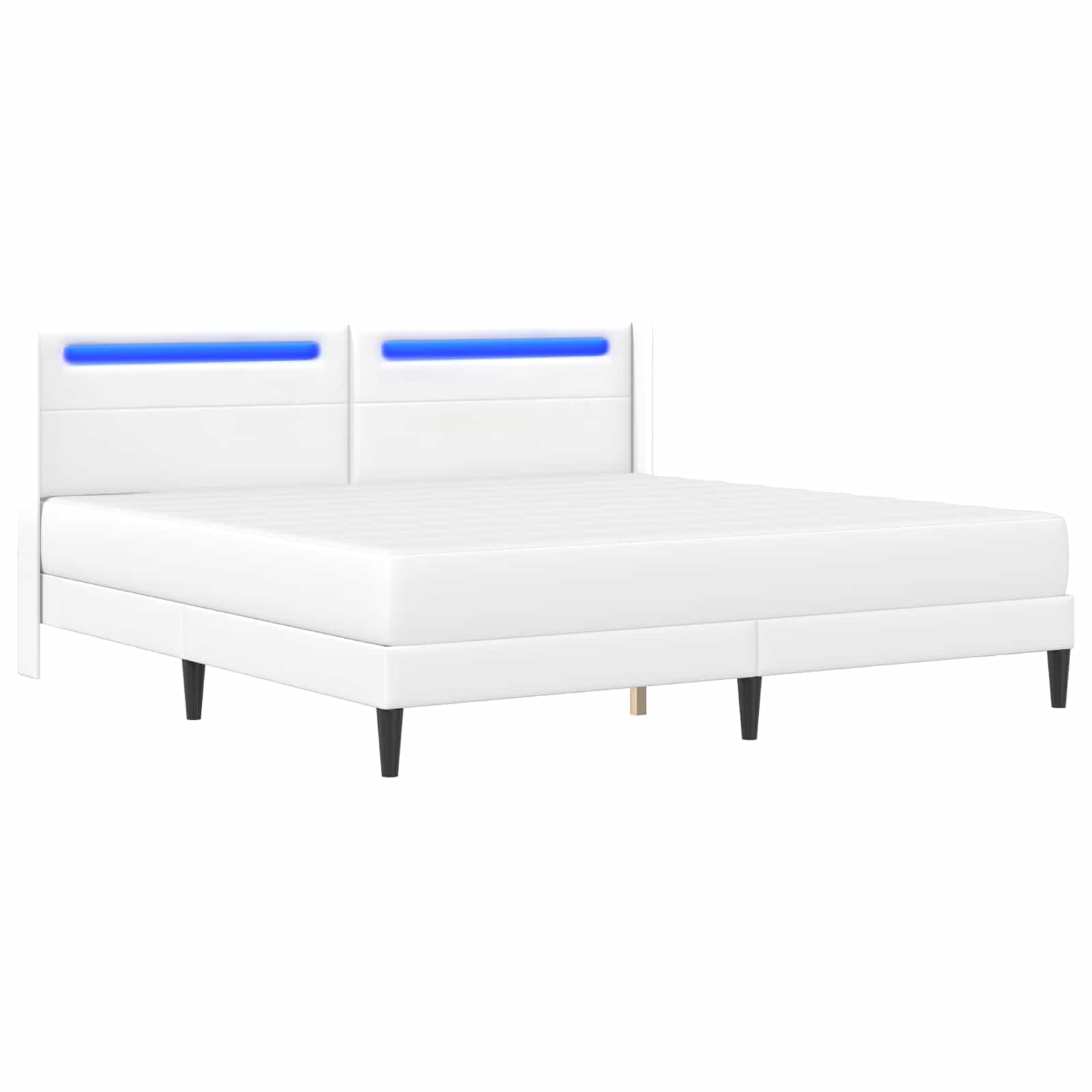 Struttura letto con materasso Bianco 200 x 200 cm Similpelle | homemem39