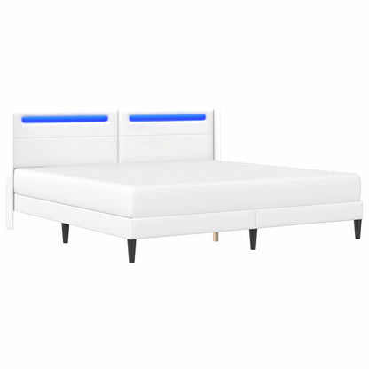 Struttura letto con materasso Bianco 200 x 200 cm Similpelle | homemem39
