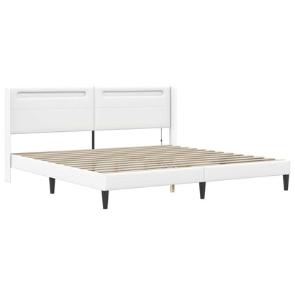 Struttura letto con materasso Bianco 200 x 200 cm Similpelle | homemem39