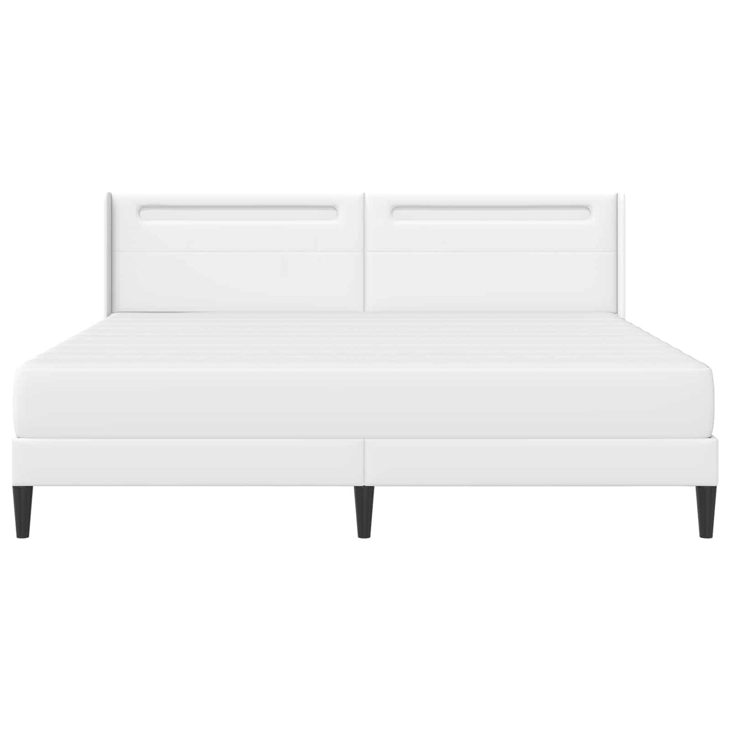 Struttura letto con materasso Bianco 200 x 200 cm Similpelle | homemem39