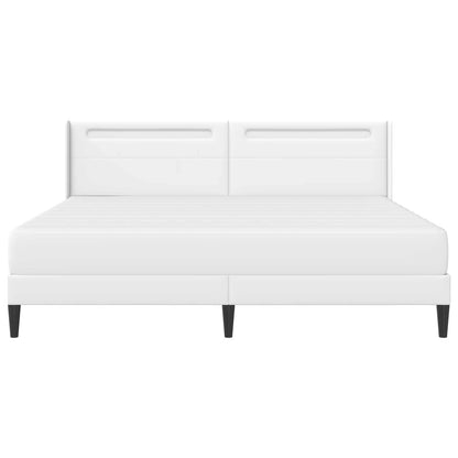 Struttura letto con materasso Bianco 200 x 200 cm Similpelle | homemem39