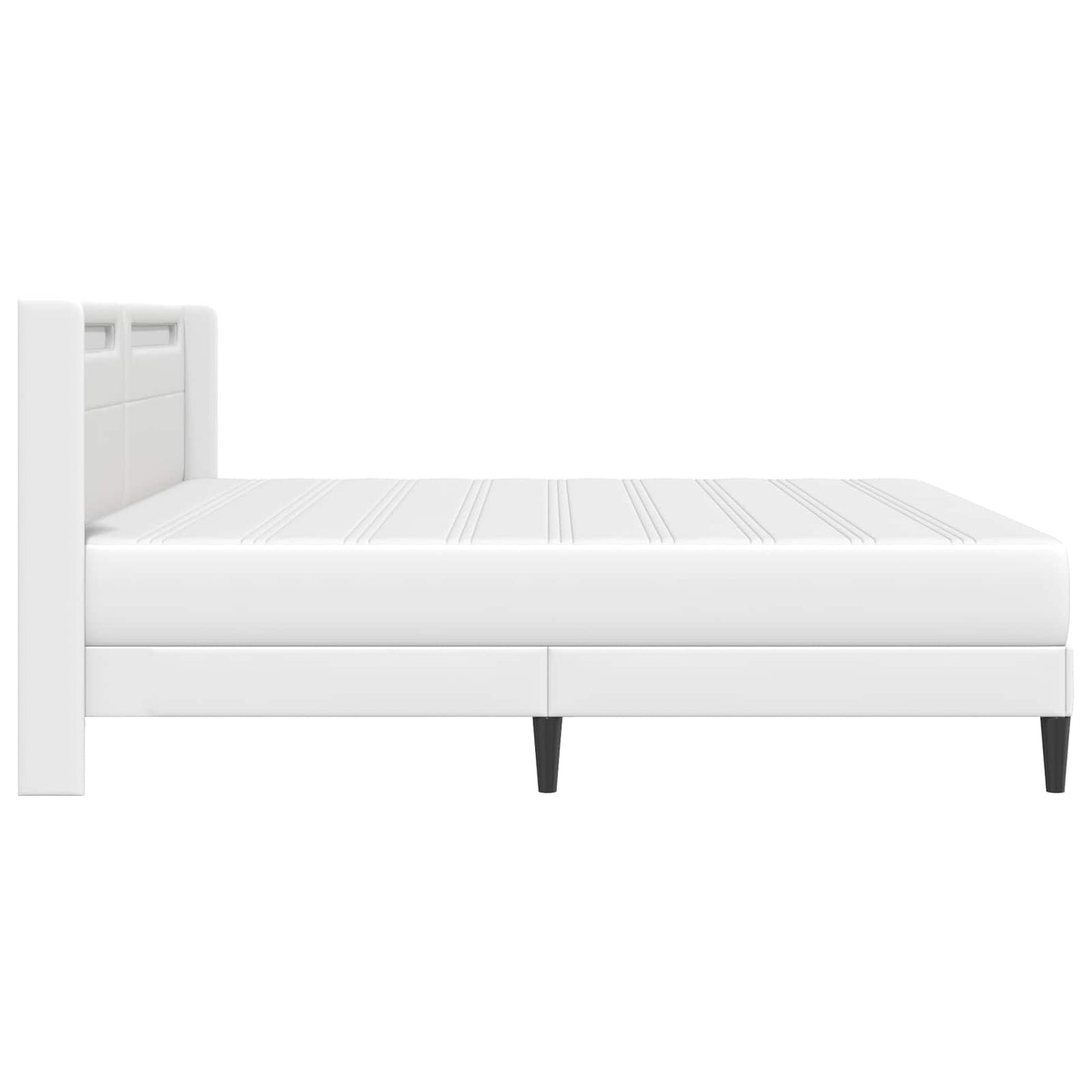 Struttura letto con materasso Bianco 200 x 200 cm Similpelle | homemem39