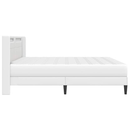 Struttura letto con materasso Bianco 200 x 200 cm Similpelle | homemem39