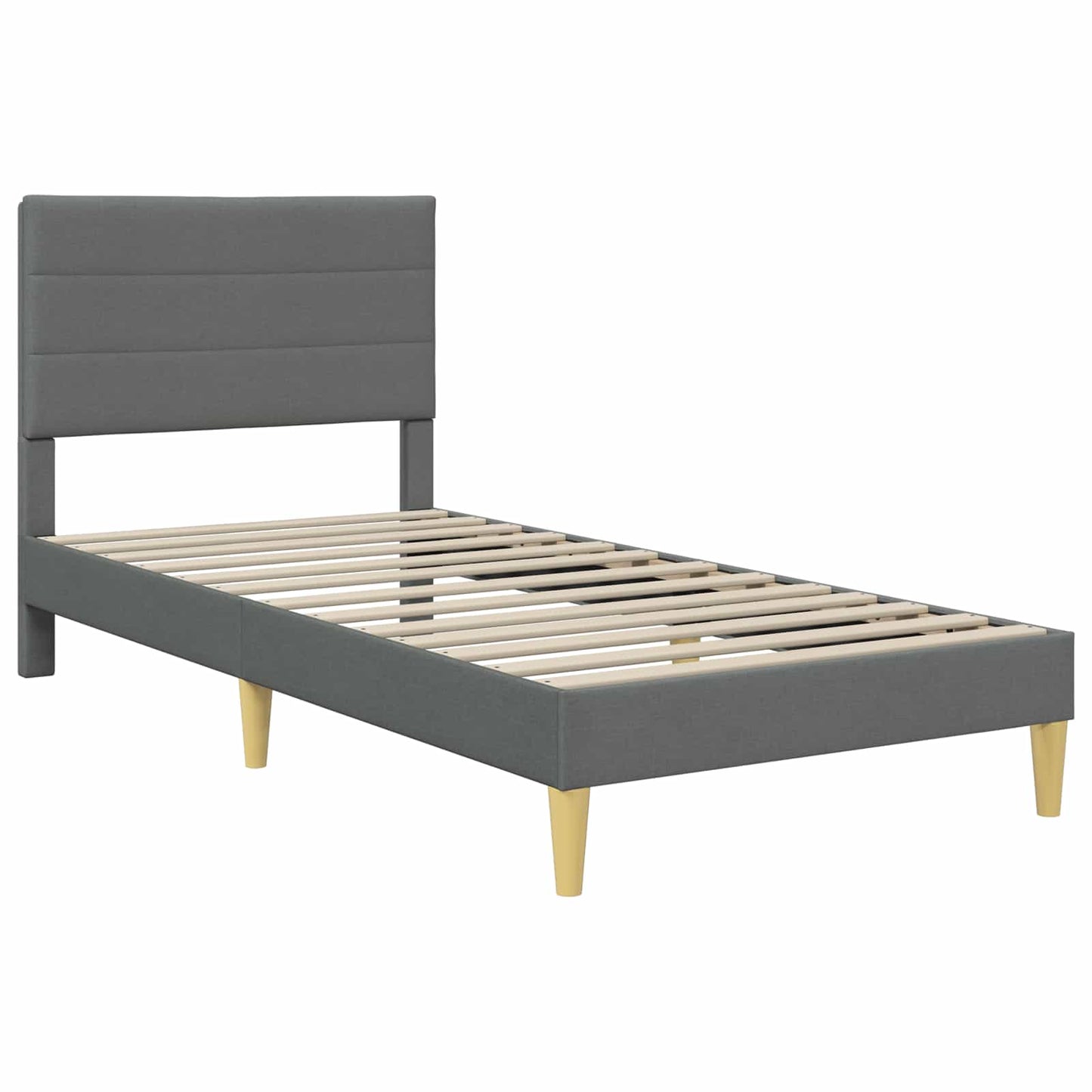 Struttura del letto Grigio scuro 90 x 190 cm Poliestere | homemem39