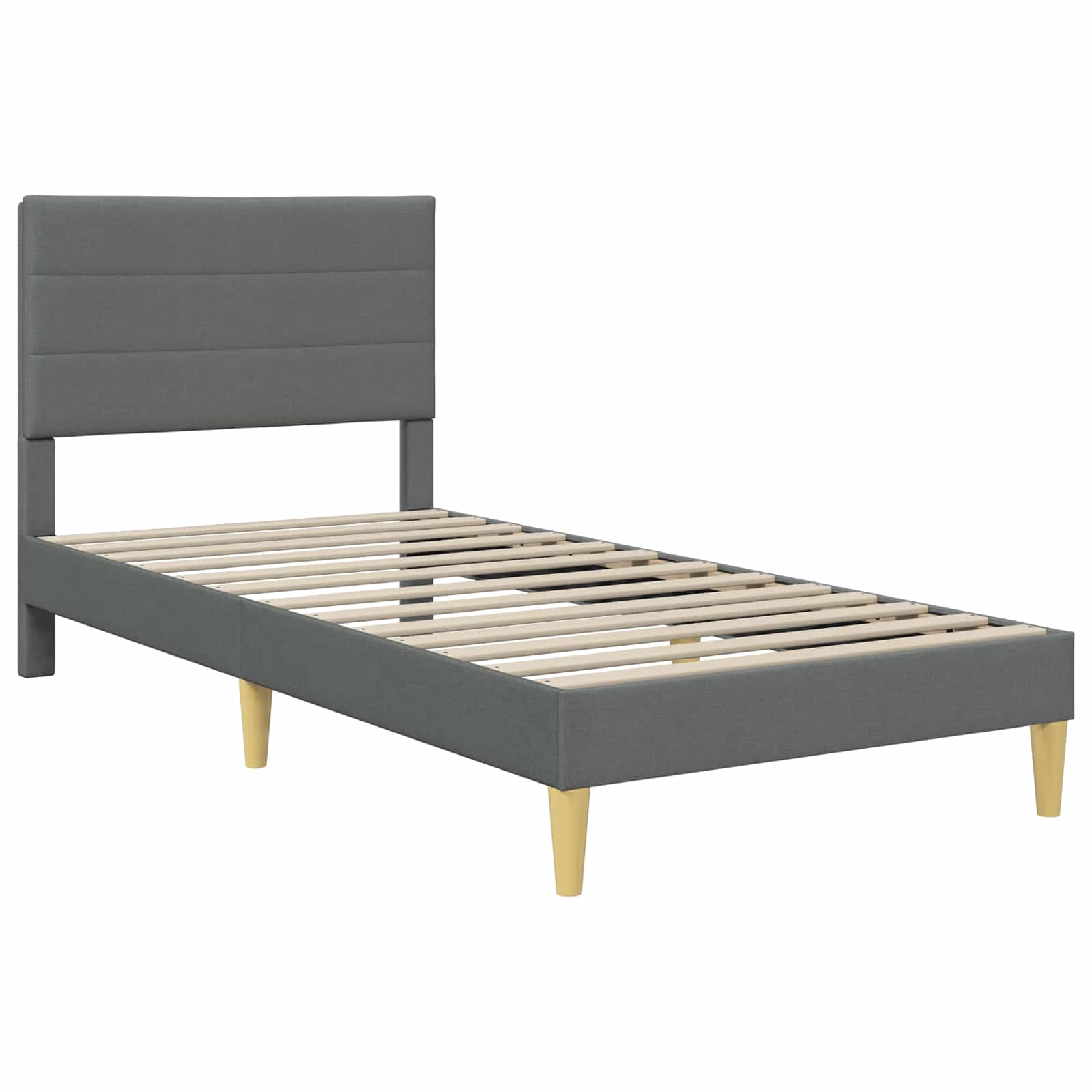 Struttura del letto Grigio scuro 90 x 190 cm Poliestere | homemem39