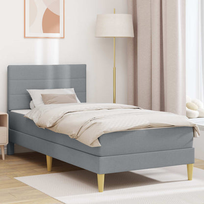 Struttura del letto Grigio chiaro 100 x 200 cm Poliestere | homemem39