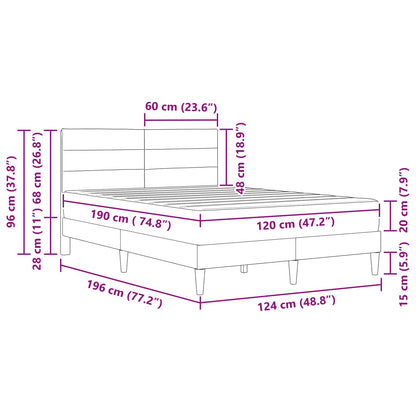 Struttura del letto Grigio scuro 120 x 190 cm Poliestere