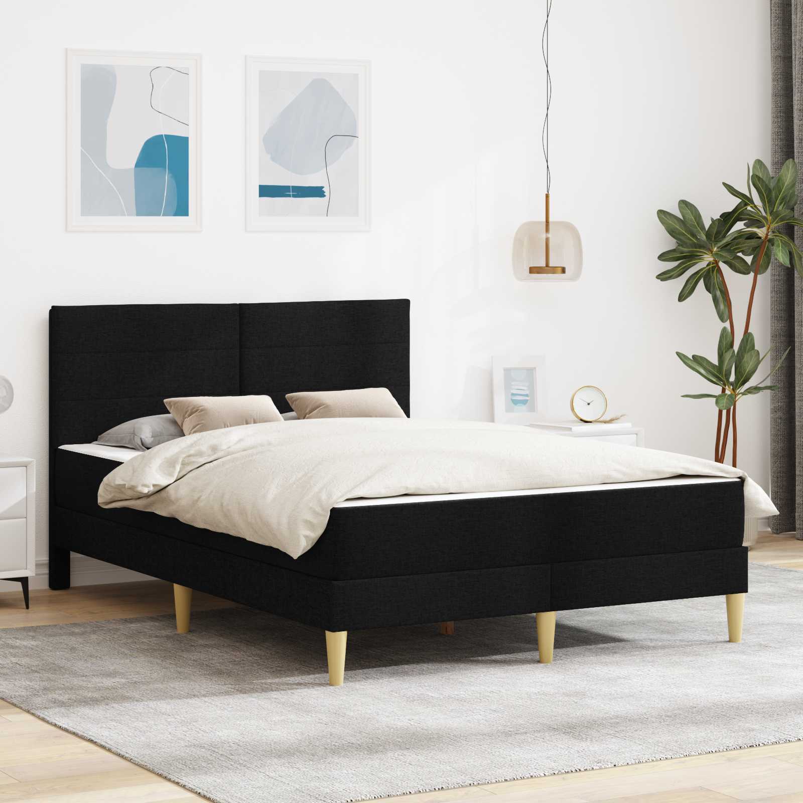 Struttura del letto Nero 120 x 200 cm Poliestere | homemem39