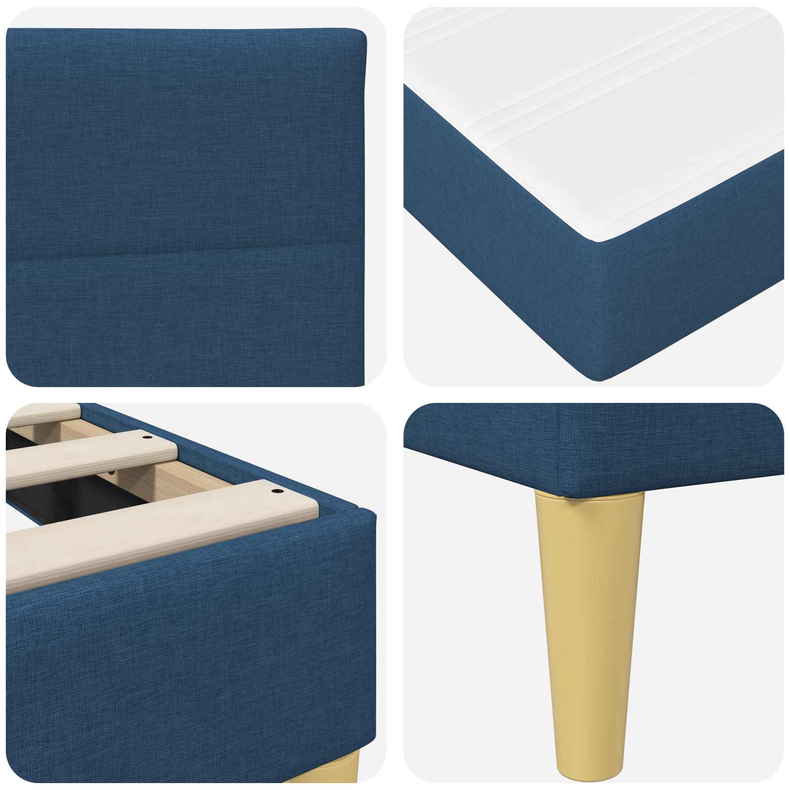 Struttura del letto Blu 120 x 200 cm Poliestere | homemem39