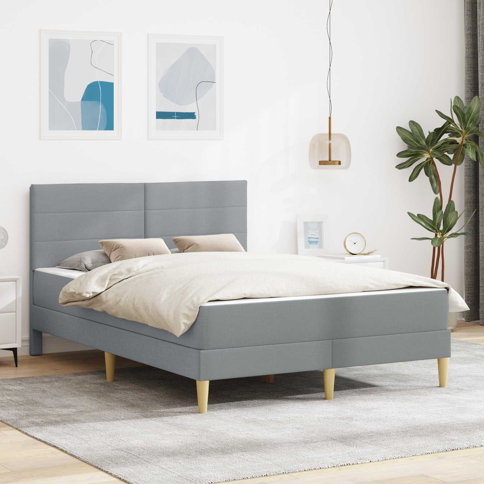 Struttura del letto Grigio chiaro 160 x 200 cm Poliestere | homemem39