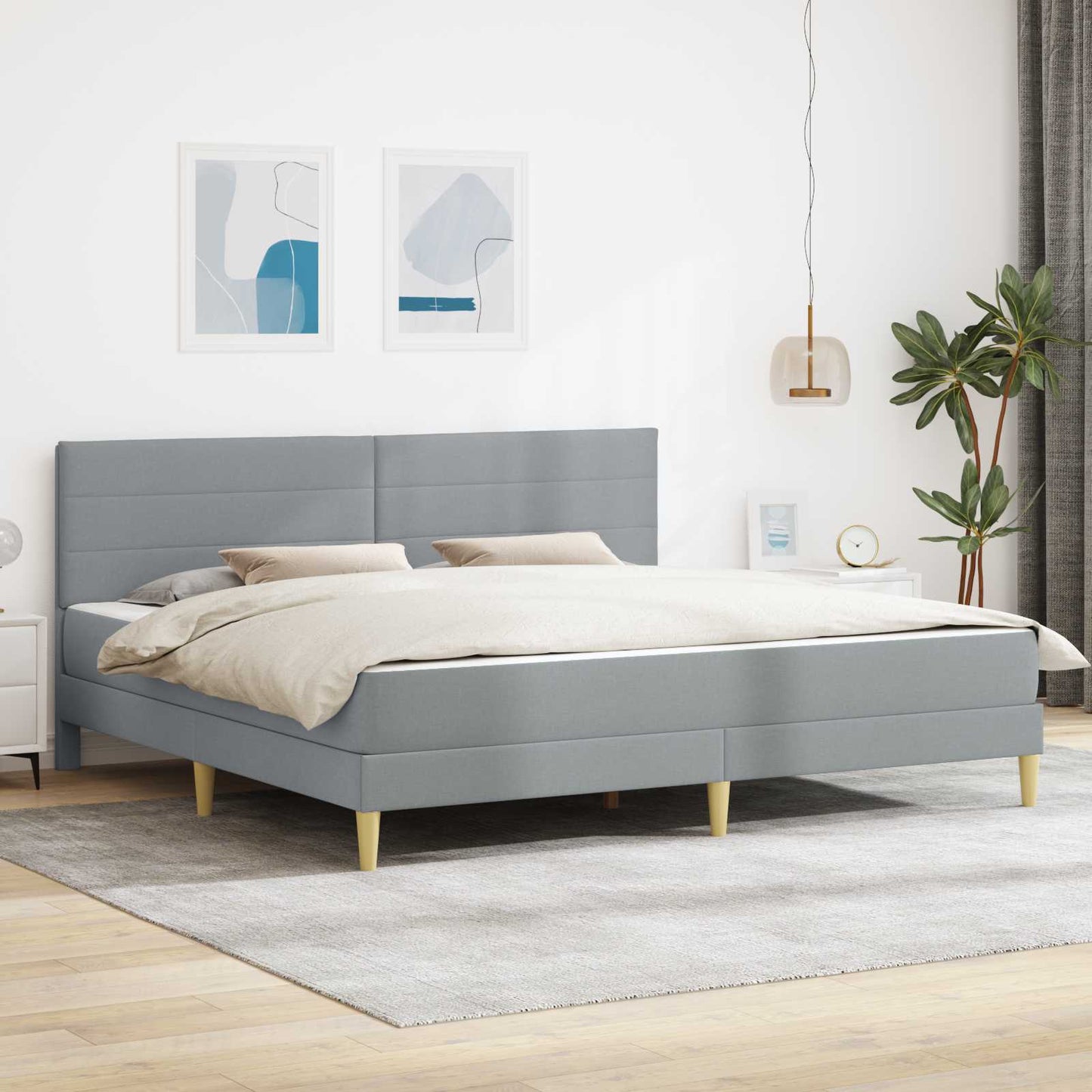 Struttura del letto Grigio chiaro 180 x 200 cm Poliestere