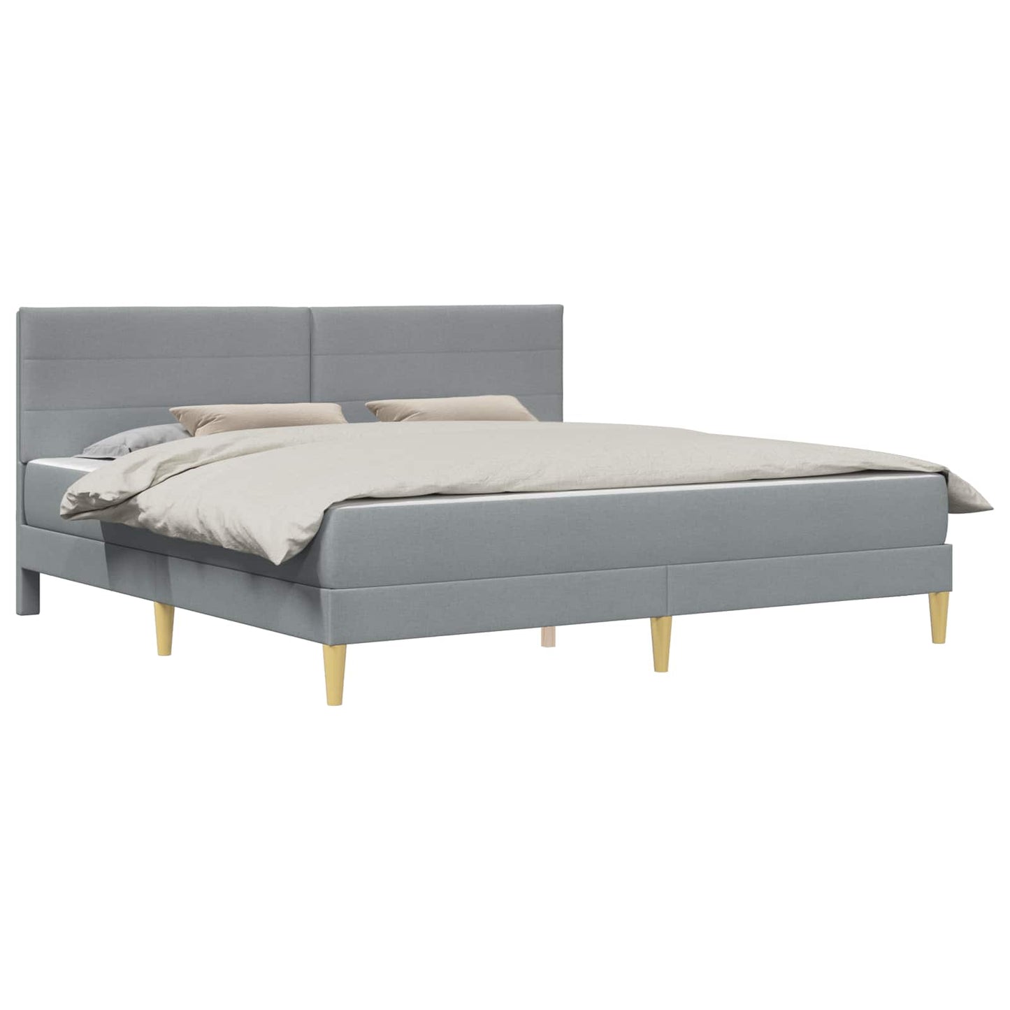 Struttura del letto Grigio chiaro 200 x 200 cm Poliestere | homemem39